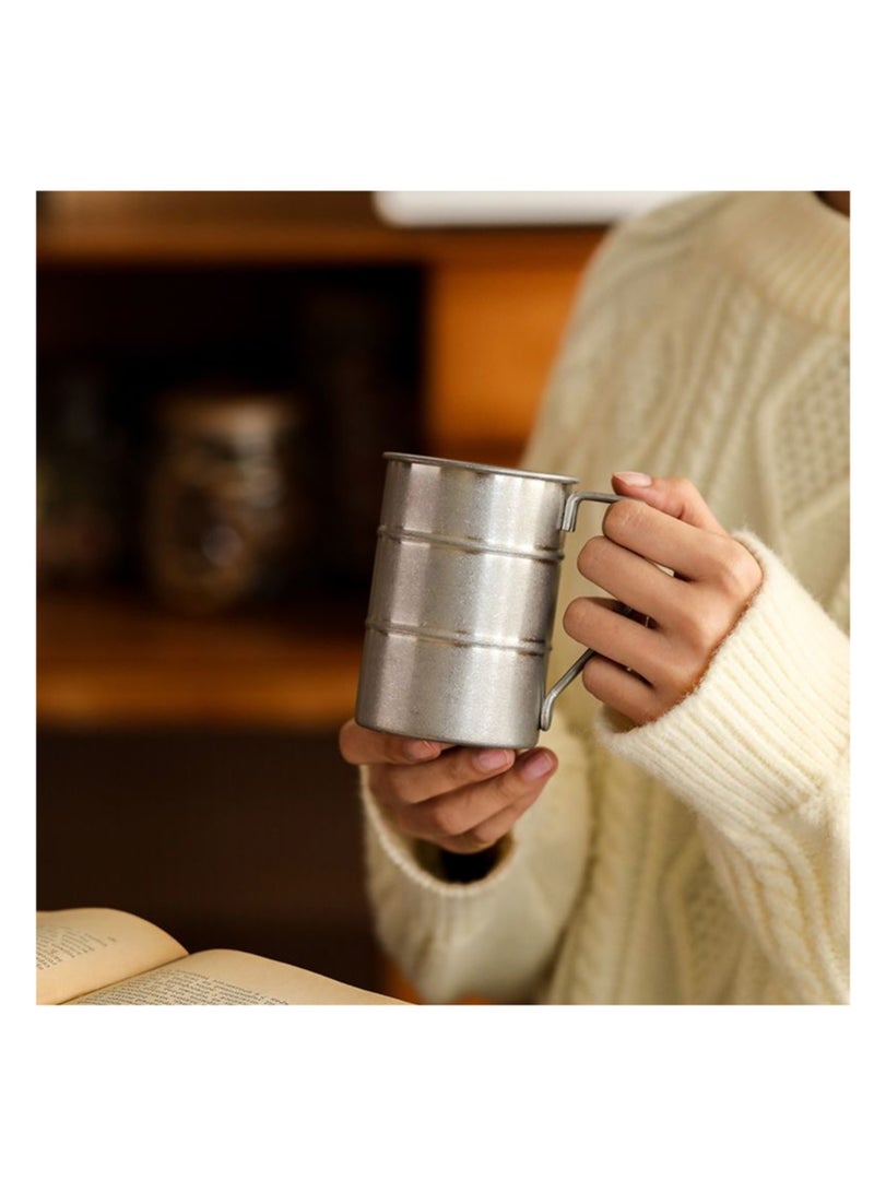 نوفولان كوب ماء ماركو خارجي من الفولاذ المقاوم للصدأ 304، كوب صناعي للرياح الرجعية، كوب قهوة إبداعي للتخييم والنزهات، سعة 350 مل (فضي) - Image 5