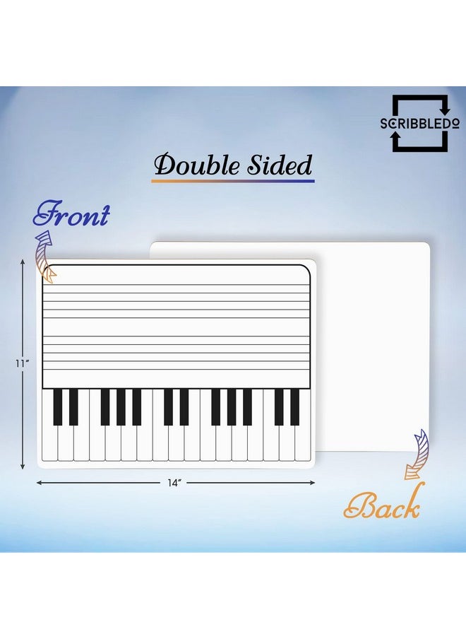 Scribbledo 11 X 14 Inch Keyboard Practice Dry Erase White Board Lapboard Durable Portable Double Sided Music Whiteboard For Kids Students Musicians Music Class Supplies  - Image 3