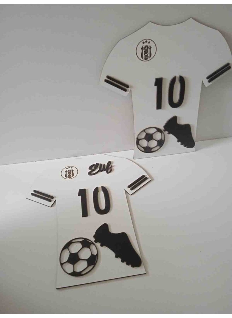 Mrc Hediye Sepeti Mrc Gift Basket Beşiktaş Fan Jersey Personalized Name Written Wall Decoration  - Image 2