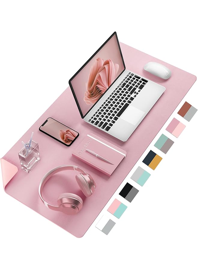 erorex Double Sided Desk Pad Large Mouse Pad Office Desk Mat Non Slip Pu Leather Desk Blotter Laptop Desk Pad Waterproof Desk Writing Pad For Office And Home Purple 23.6" X 13.7"  - Image 1