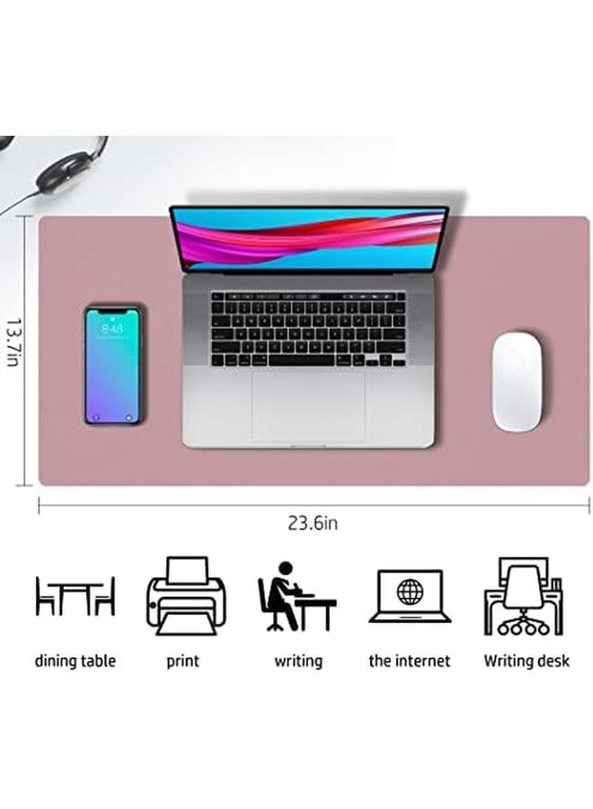 erorex Double Sided Desk Pad Large Mouse Pad Office Desk Mat Non Slip Pu Leather Desk Blotter Laptop Desk Pad Waterproof Desk Writing Pad For Office And Home Purple 23.6" X 13.7"  - Image 2