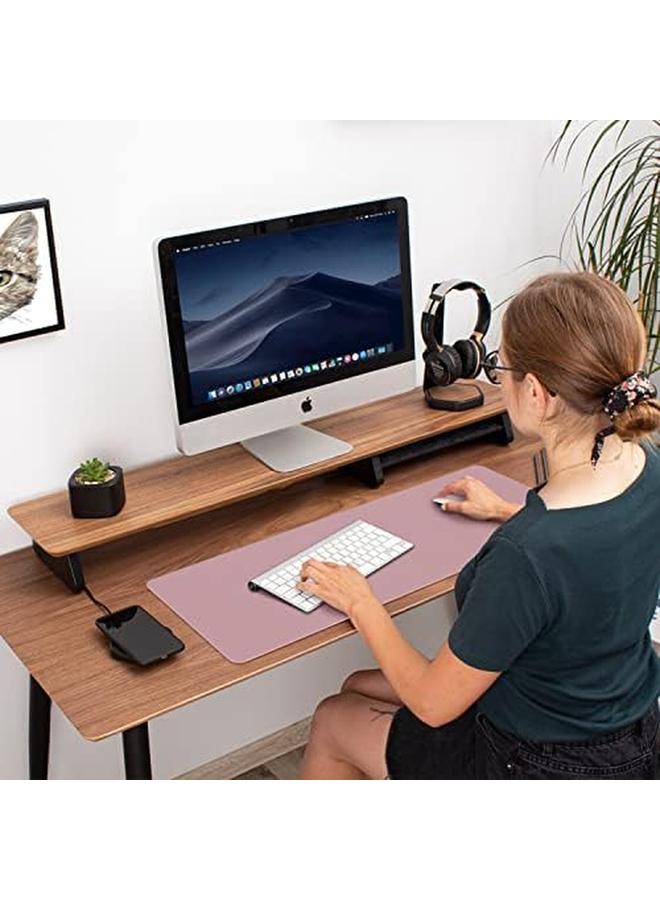 erorex Double Sided Desk Pad Large Mouse Pad Office Desk Mat Non Slip Pu Leather Desk Blotter Laptop Desk Pad Waterproof Desk Writing Pad For Office And Home Purple 23.6" X 13.7"  - Image 3
