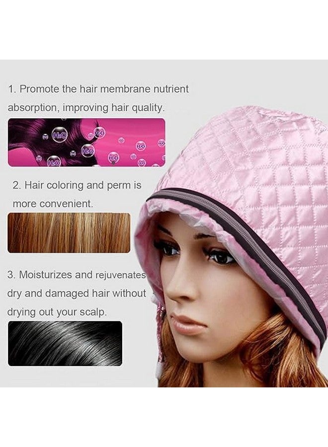 Hair Care Thermal Head Spa Cap Treatment with Beauty Steamer Nourishing Heating Cap, Spa Cap For Hair, Spa Cap Steamer For Women Pink Color - Image 5
