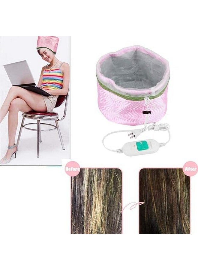 Hair Care Thermal Head Spa Cap Treatment with Beauty Steamer Nourishing Heating Cap, Spa Cap For Hair, Spa Cap Steamer For Women Pink Color - Image 3