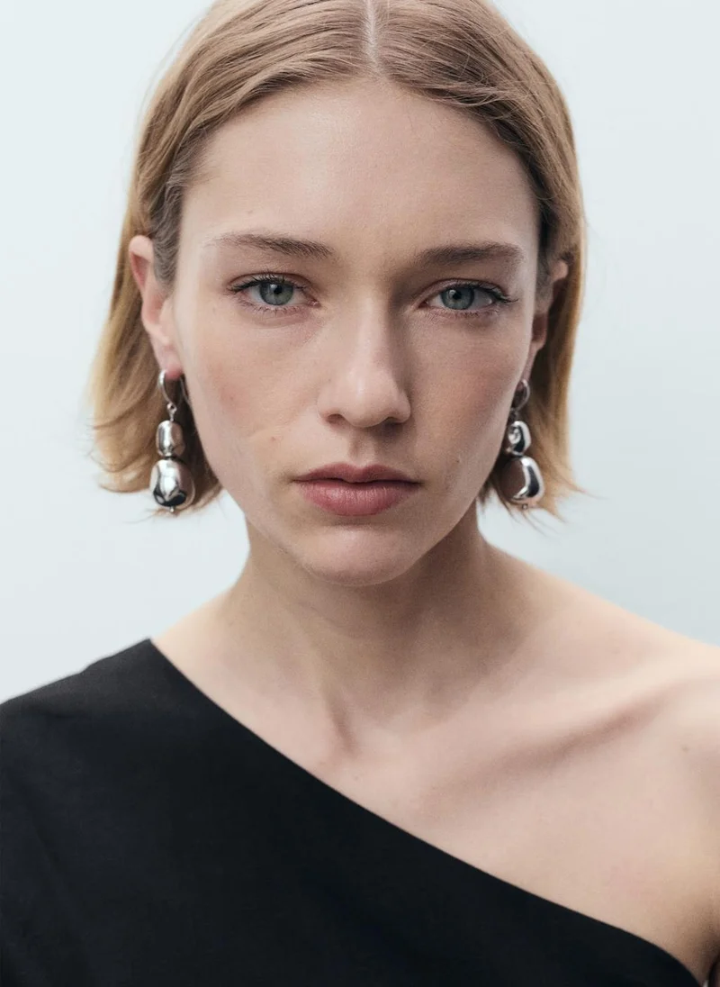 MANGO casual asymmetrical linen top