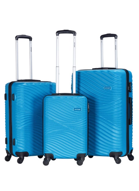 ABS Hardside 3 Piece Trolley Luggage Set  Spinner Wheels with Number Lock