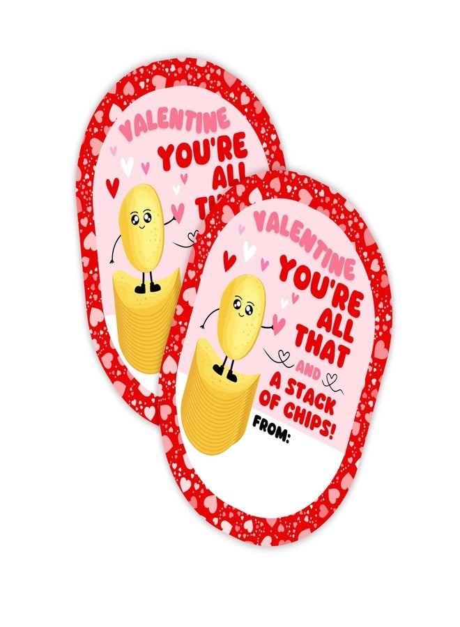 Lashicorn All That & A Stack of Chips Valentine's Day Stickers | 30 pk Labels for Snack Stack Pring Packs | Bulk Classroom to Attach to Chips Can for Valentines Day | Vday Class Treat Gifts - Image 1