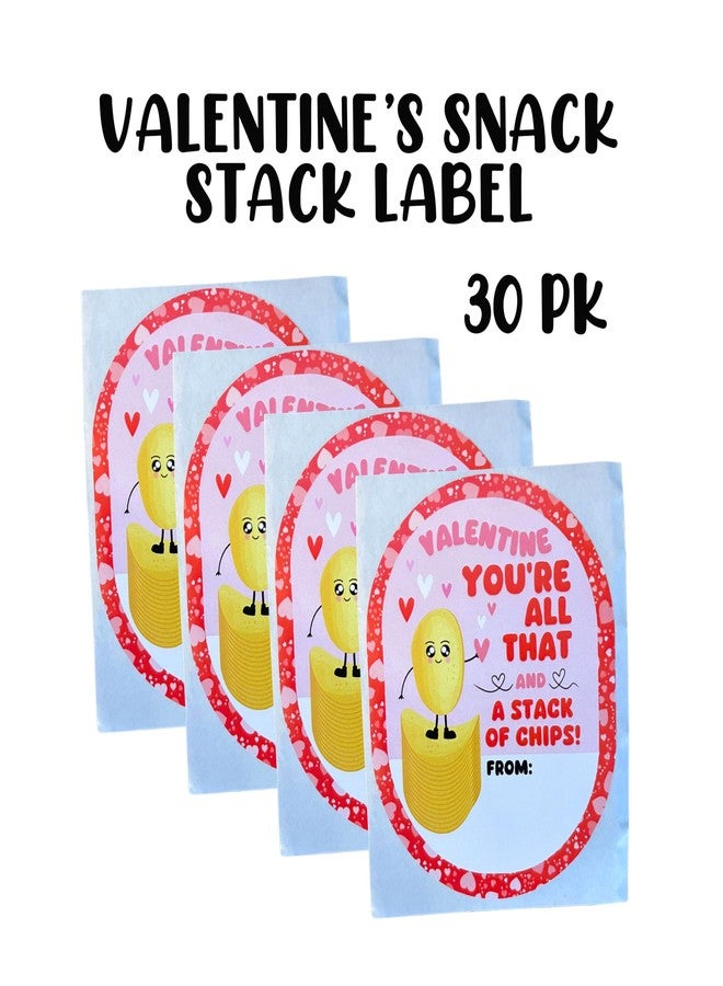 Lashicorn All That & A Stack of Chips Valentine's Day Stickers | 30 pk Labels for Snack Stack Pring Packs | Bulk Classroom to Attach to Chips Can for Valentines Day | Vday Class Treat Gifts - Image 2