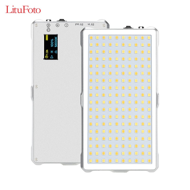 Loquat LituFoto F12 Mini LED Fill-in Light Lamp with Power Bank Function Display Screen Mount Adapter Silver - Image 1
