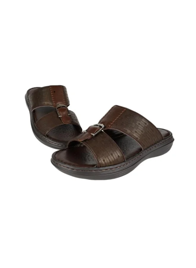 بارجيل أونو 008-3458 Barjeel Mens Arabic Sandals 21410-11 Dark Brown