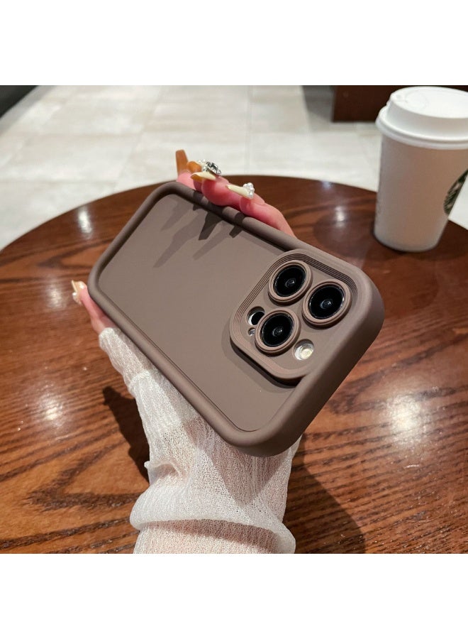 Solid Color Soft Shell Protective TPU Case Cover For iPhone 16 Pro Max, Brown