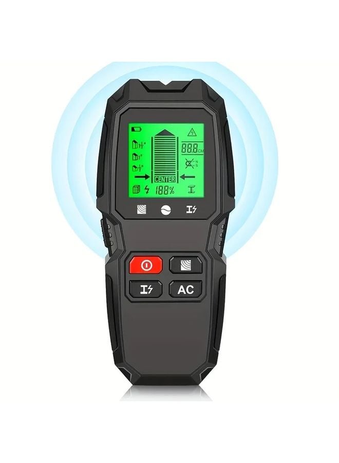 Black 5 In 1 Wall Scanner Detector Stud Finder Metal AC Wire LCD Display - Image 1
