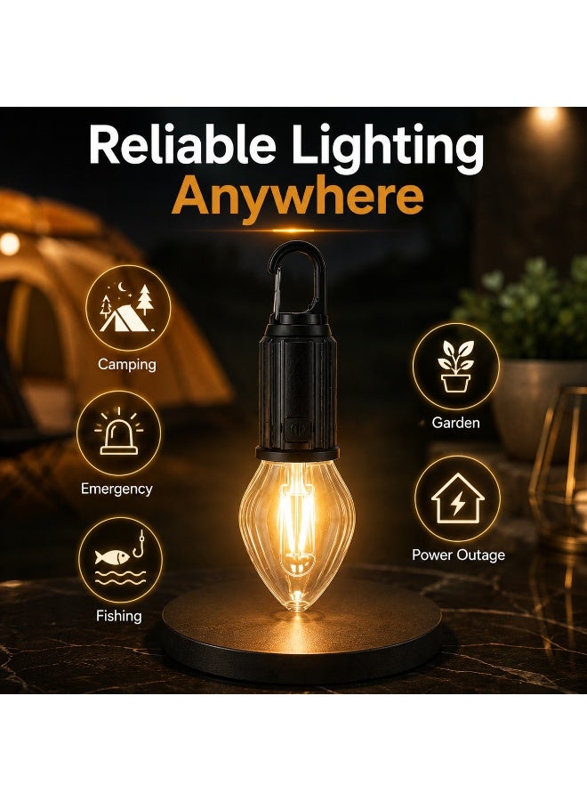 Portable Rechargeable LED Camping Lantern USB Type-C Warm Light Hanging Lamp For Outdoor Emergency Hiking Fishing - Image 1