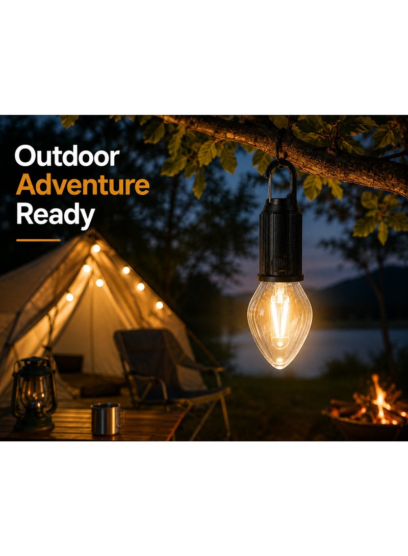 Portable Rechargeable LED Camping Lantern USB Type-C Warm Light Hanging Lamp For Outdoor Emergency Hiking Fishing - Image 5