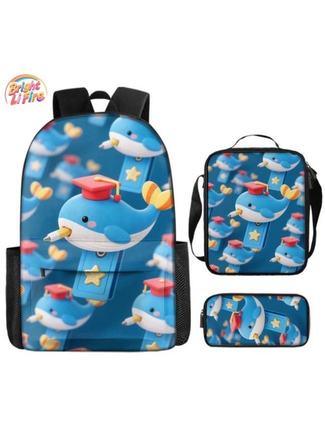 Bright Li Fire A good helper for cute travel! Exclusive cartoon bags for children and teenagers, three-piece set, light and comfortable (available for students, children, friends on outings, mountain climbing, going to school, etc.) - 110 - Image 1