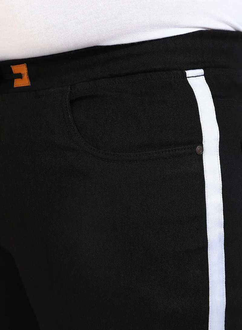 Instafab Plus Men's Classic Solid Black Regular Fit Denim Jeans