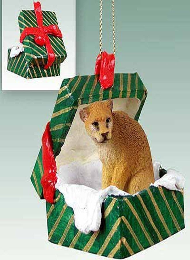 Cougar Gift Box Christmas Ornament - Delightful!
