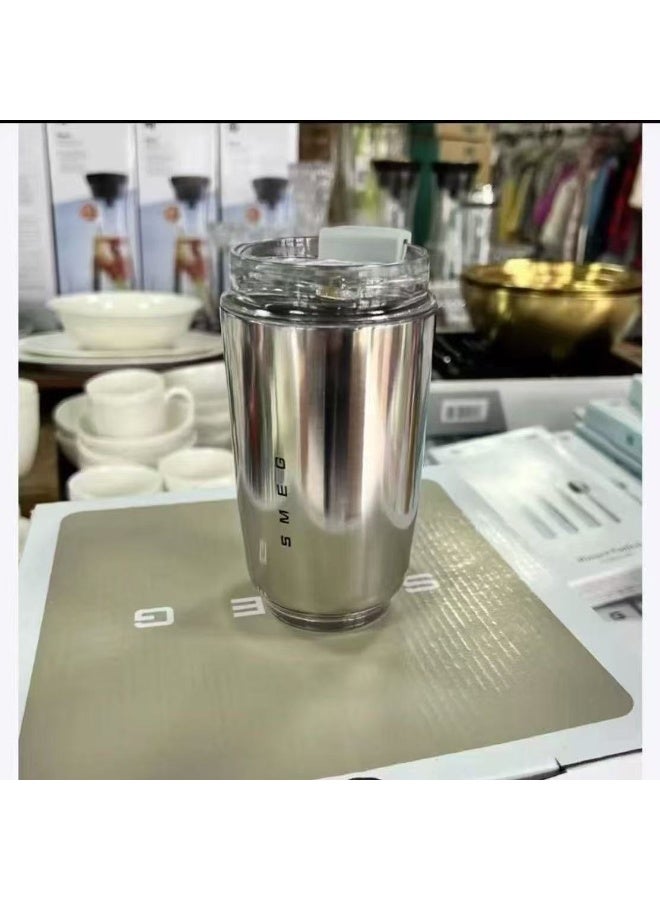سميج 320ML كوب المشروبات السفر السيارة المحمولة كوب الشرب الفولاذ المقاوم للصدأ فراغ التسرب دليل 320ML القهوة ثيرموس (فضي) - Image 2