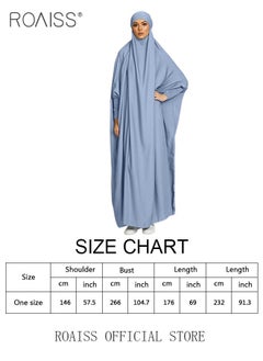roaiss Ladies Abaya Style Abaya  Batwing Sleeve A-Line Crew Neck Long Sleeve Dress Ladies Ethnic Traditional Wear for Ladies Ramadan Eid al-Adhar  - Image 2