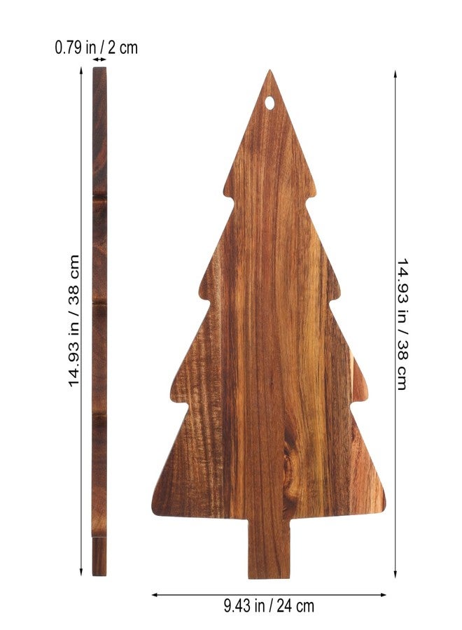 أموسفون لوح تقطيع على شكل شجرة عيد الميلاد من أموسفن، لوح تقطيع للمطبخ، صينية تقديم خشبية، طبق على شكل شجرة، لوح تقديم للحوم الباردة، 9.5 × 15 بوصة - Image 2