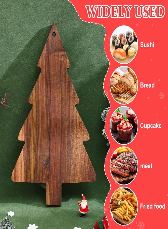 أموسفون لوح تقطيع على شكل شجرة عيد الميلاد من أموسفن، لوح تقطيع للمطبخ، صينية تقديم خشبية، طبق على شكل شجرة، لوح تقديم للحوم الباردة، 9.5 × 15 بوصة - Image 3