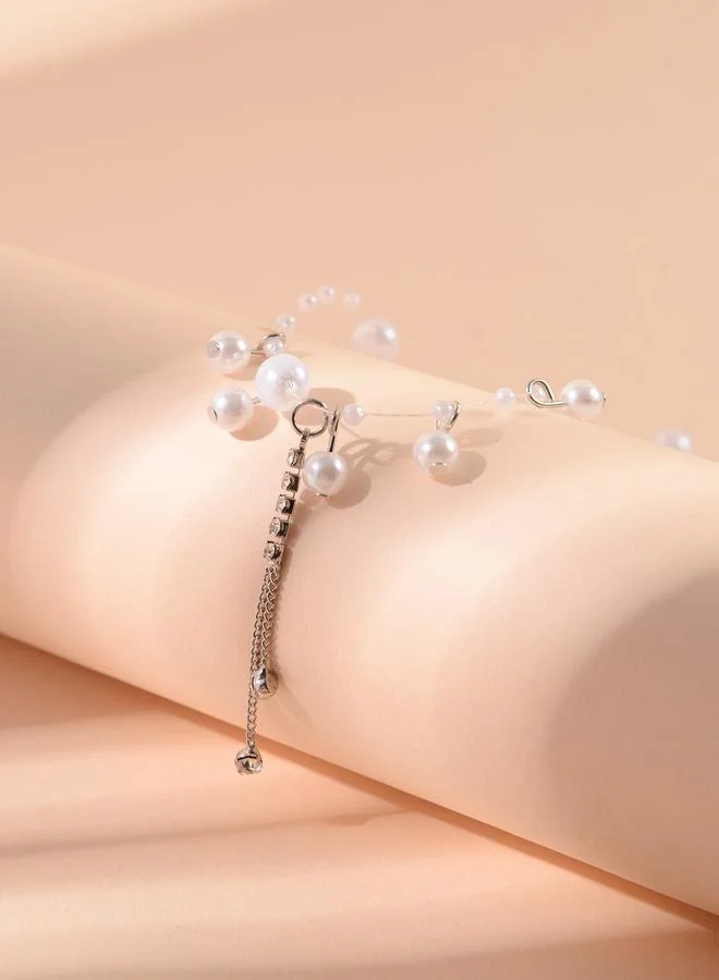تايك تو Faux Pearl Lariat Necklace