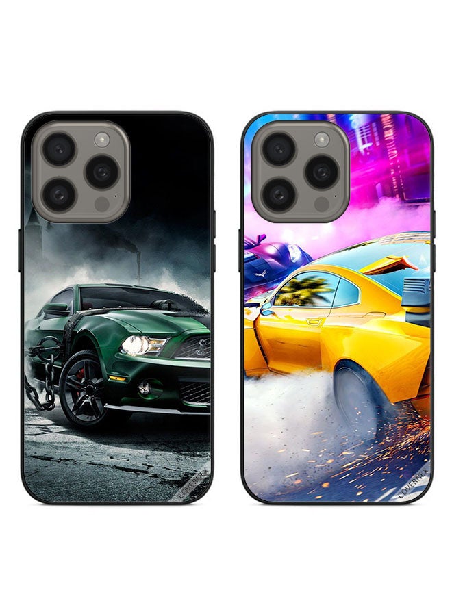 Covernex Two Cases For Apple iPhone 15 Pro Protective Covers Racing Car and Shelby - Image 1