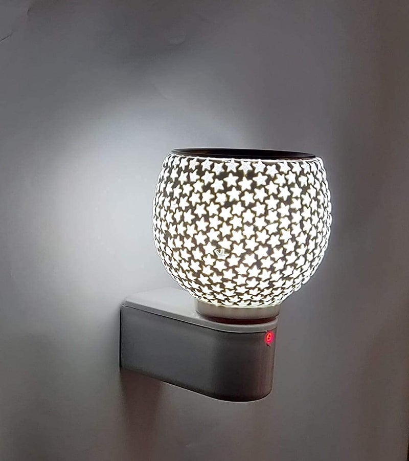 Mahganya Electric Kapoordani with Night Lamp Incense Burner Aroma Burner Aroma Kapoor Dani Electric Kapoor Burner Electric Dhoop Dani Style 8 - Image 1