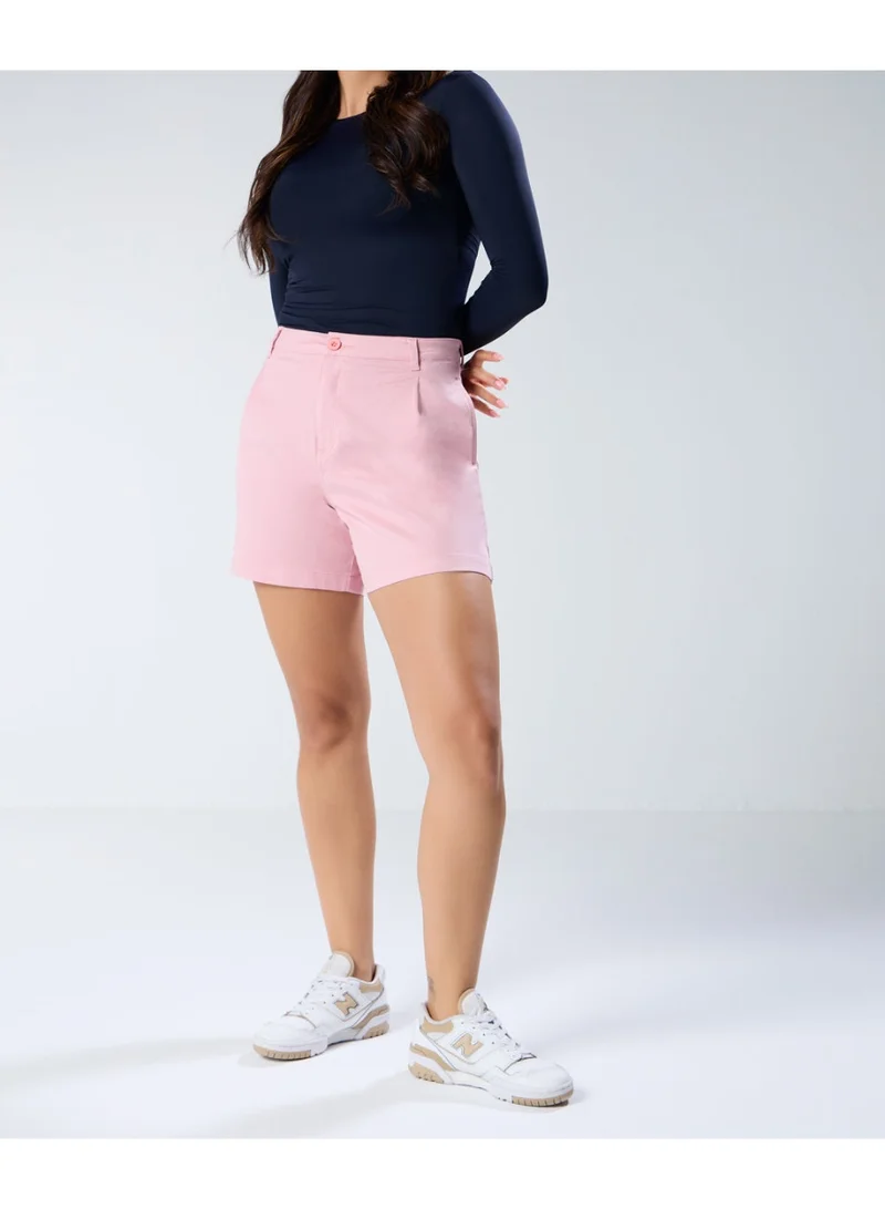 Zigzag Pink Pleated Short