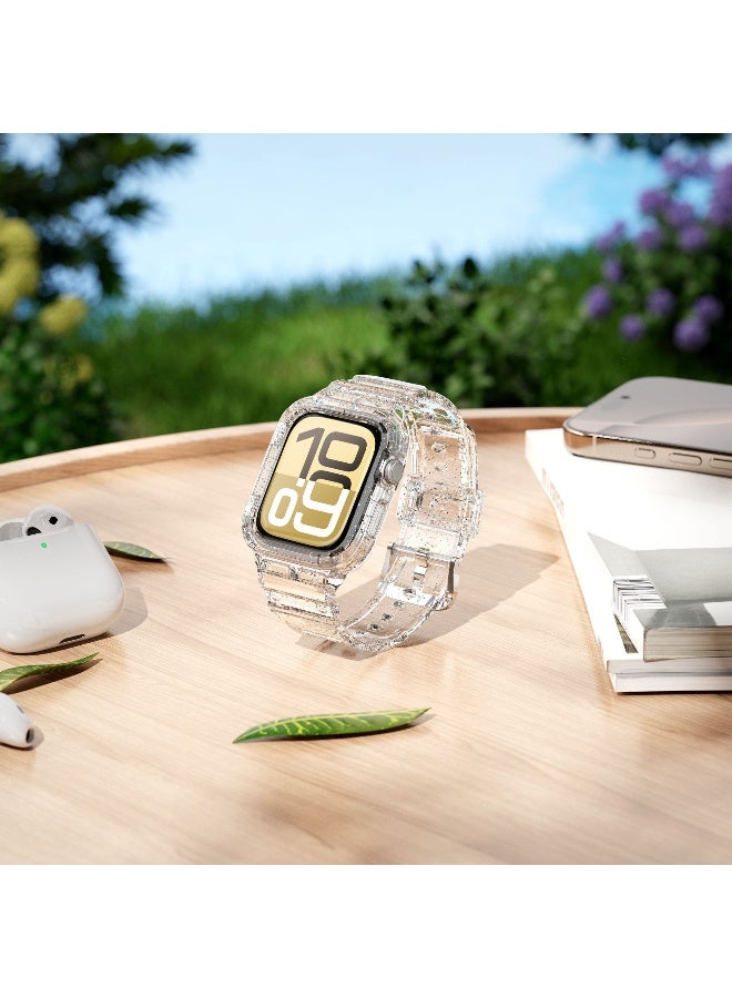 NIBEMINENT Transparent TPU Silicone Apple Watch Band - Compatible with 10th Generation 46MM 
