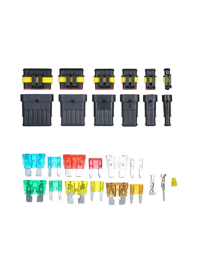 NIBEMINENT 27-Piece Wire Connector Terminal Plug With Blade Fuse Set Multicolour 0.15kg - Image 1