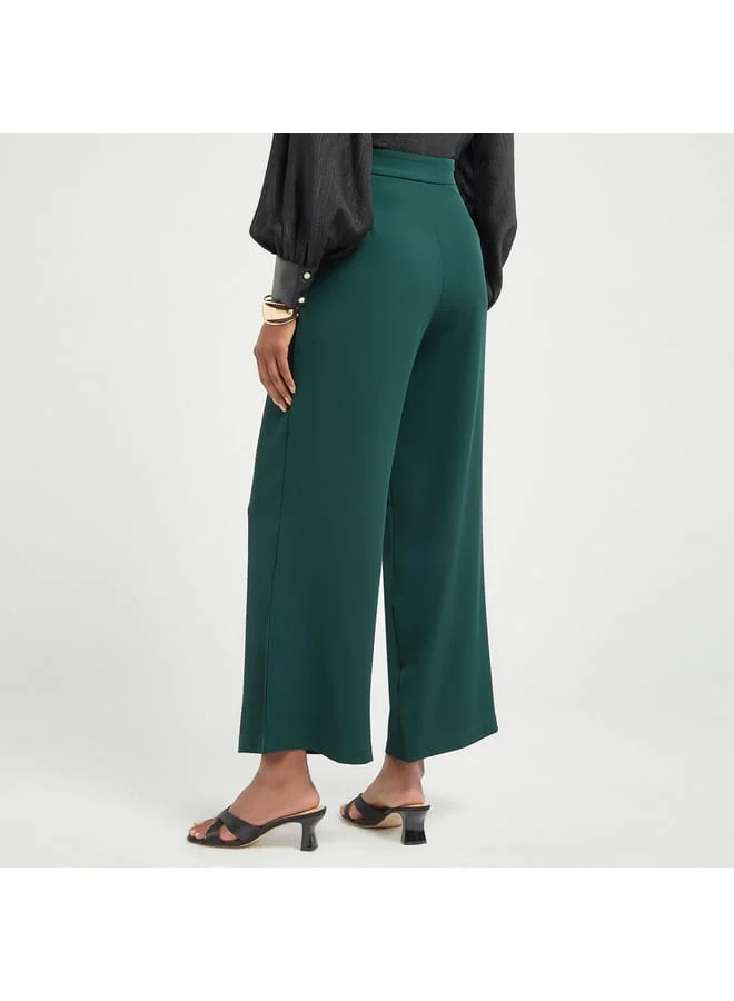 Splash FAV Solid Wide Leg Pants with Pockets