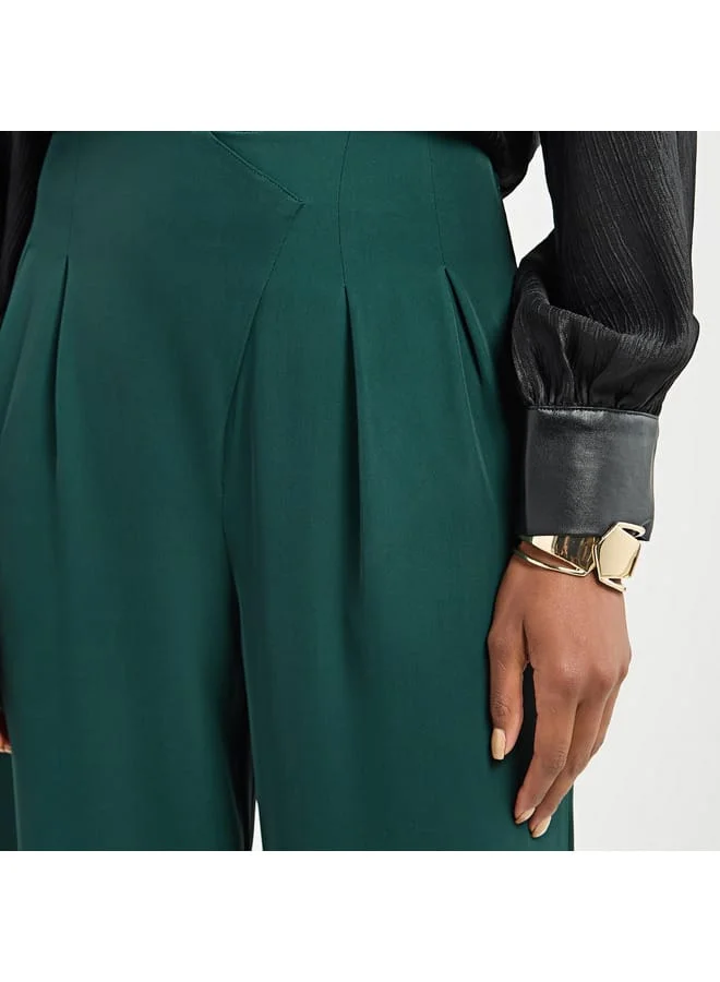 Splash FAV Solid Wide Leg Pants with Pockets