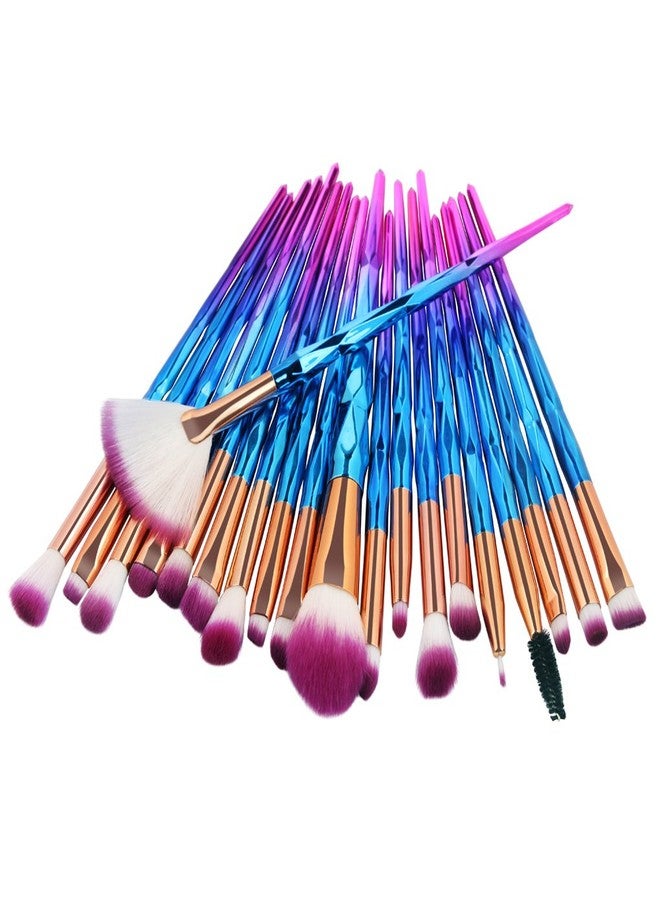 Tenmon Eye Brush Set, 20 pcs Unicorn Eyeshadow Eyeliner Blending Crease Kit Makeup Brushes Make Up Foundation Eyebrow Eyeliner Blush Cosmetic Concealer Brushes (Blue) - Image 3