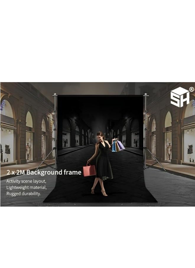 PROMAGE - PROMAGE Metal 2 x 2 PM-301 Photography Backdrop Stand – Heavy-Duty Background Support System for Professional Studio and Video Shoots - Image 1