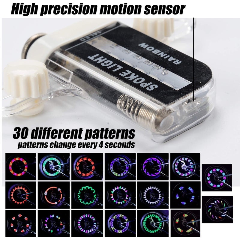 DAWAY Cool Led Bike Spoke Lights - DAWAY A12 Bright Bicycle Wheel Light (1 Pack), Safety Bike Tire Lights for Kids Boys Girls Men Women, Burning Man, Xmas, Birthday Gift, Fun Accessory, Waterproof - Image 3