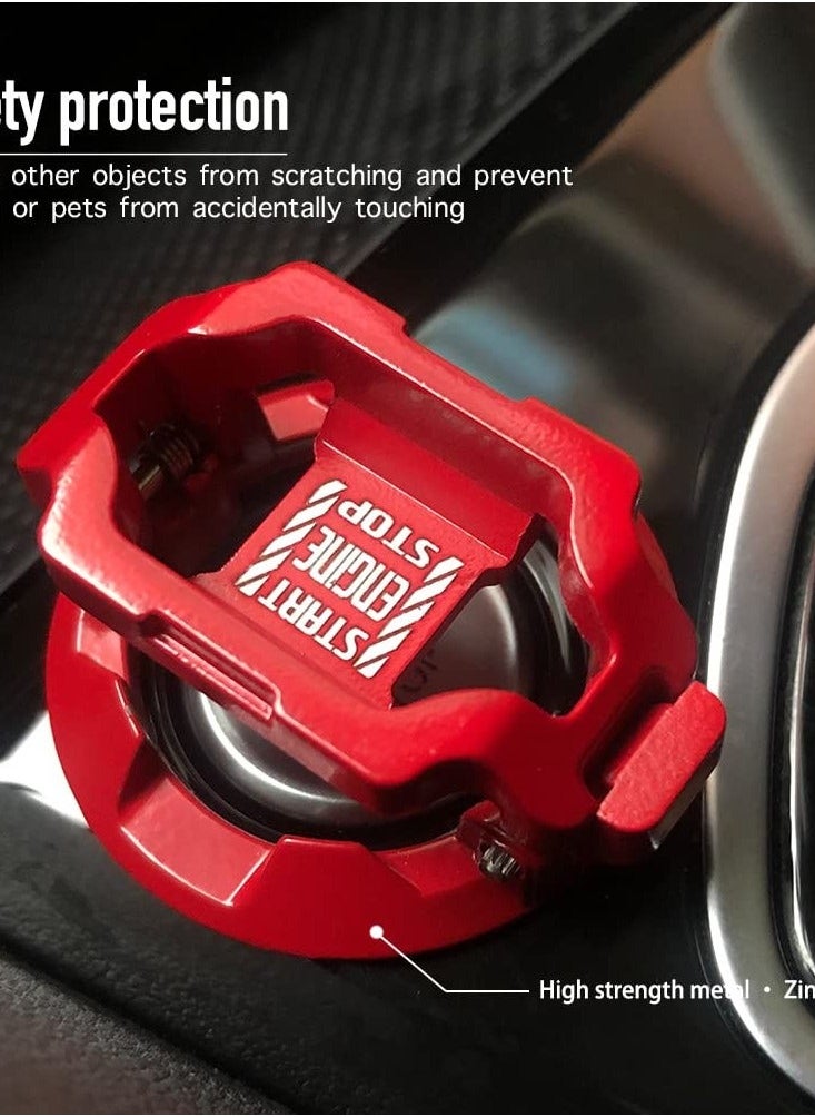 Generic Push Start Button Cover, Car Engine Start Stop Button Cover Protector, Cool Car Accessories Interior Decor Sticker Motorcycle Key Ignition Switch Cover, Red  - Image 1