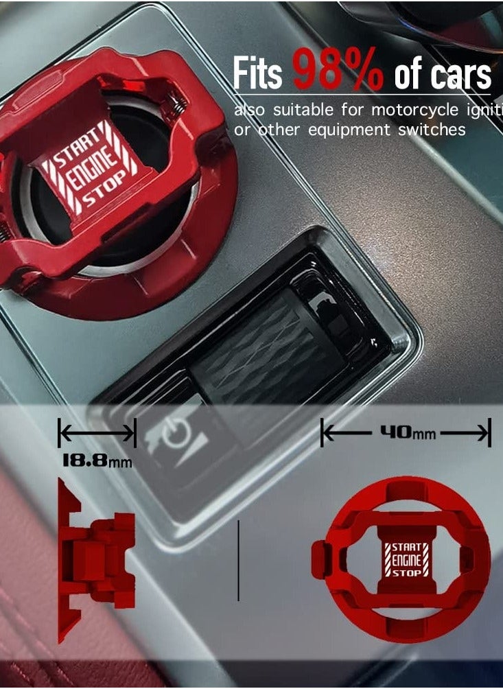 Generic Push Start Button Cover, Car Engine Start Stop Button Cover Protector, Cool Car Accessories Interior Decor Sticker Motorcycle Key Ignition Switch Cover, Red  - Image 5