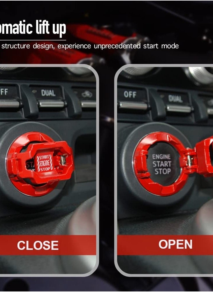 Generic Push Start Button Cover, Car Engine Start Stop Button Cover Protector, Cool Car Accessories Interior Decor Sticker Motorcycle Key Ignition Switch Cover, Red  - Image 3