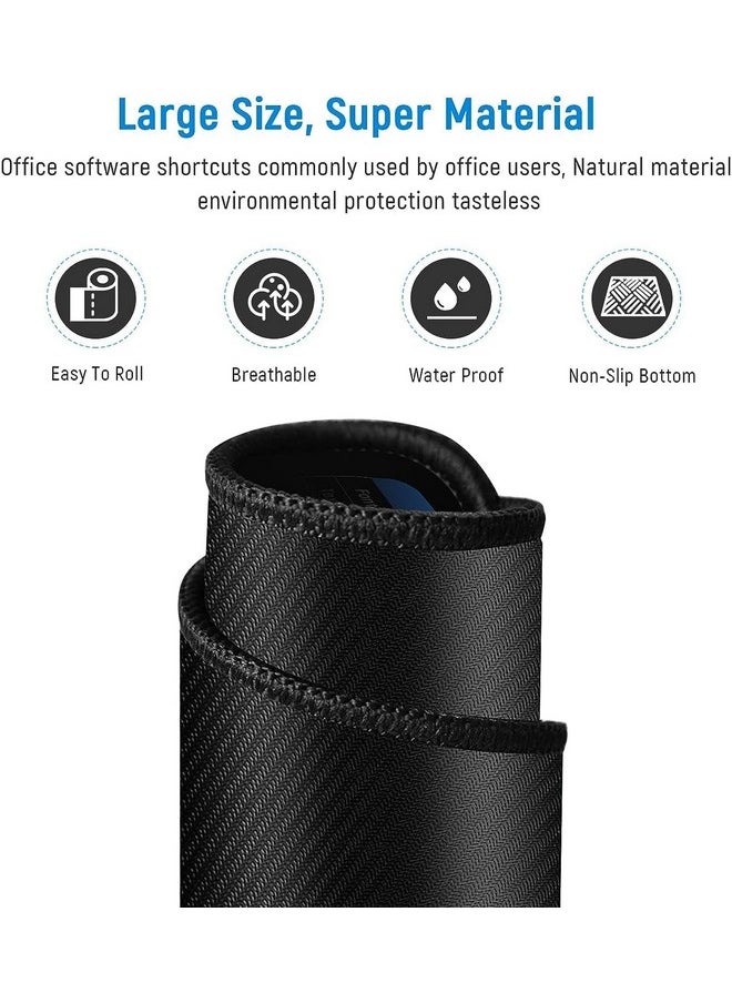 Pelikas Extra Large Extended Anti Slip Rubber Gaming Stitched Mouse Pad & Keyboard Desk Mat For Computer,Laptop (Shortcut Key Mouse Pad)  - Image 3