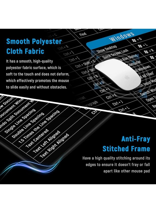 Pelikas Extra Large Extended Anti Slip Rubber Gaming Stitched Mouse Pad & Keyboard Desk Mat For Computer,Laptop (Shortcut Key Mouse Pad)  - Image 5