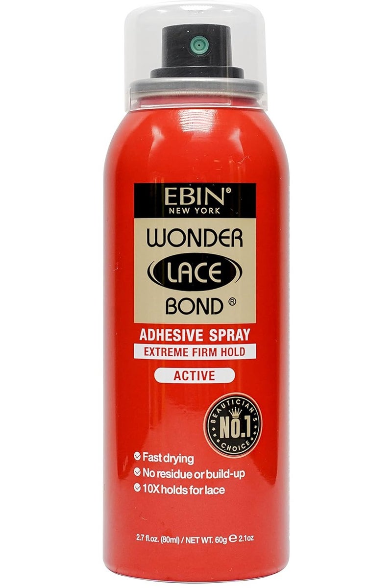EBIN NEW YORK Wonder Lace Bond Adhesive Spray Active | Extreme Firm Hold | Wig Glue for Active Lifestyles - 80ml - Image 1