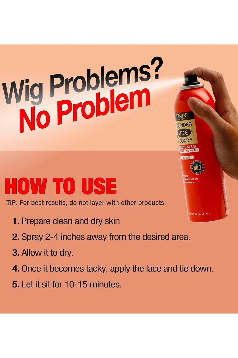EBIN NEW YORK Wonder Lace Bond Adhesive Spray Active | Extreme Firm Hold | Wig Glue for Active Lifestyles - 80ml - Image 5