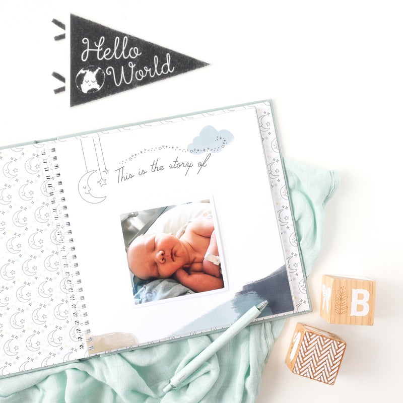Lucy Darling Baby Memory Book - Celestial Skies | Luxury Baby First Year Book & Photo Album | Gender Neutral Keepsake Journal for Milestones, Memories & Photos | Thoughtful Pregnancy Gift - Image 3