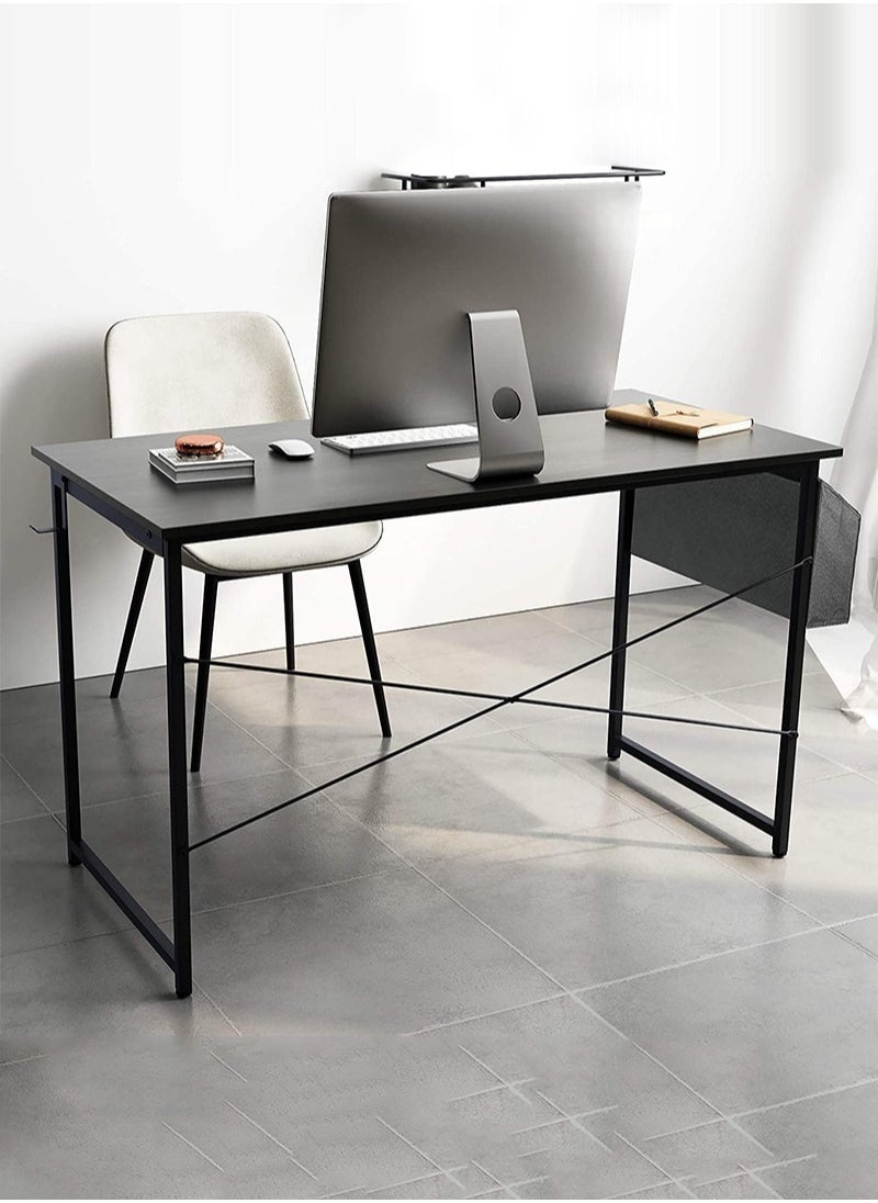 Computer Desk 100cm Home Office Computer Writing Table, Modern Simple Laptop PC Table, Sturdy Home Office Table, Work Writing Desks with Storage Bag and Headp hone Hoo (Black Upgrade 100 * 50)