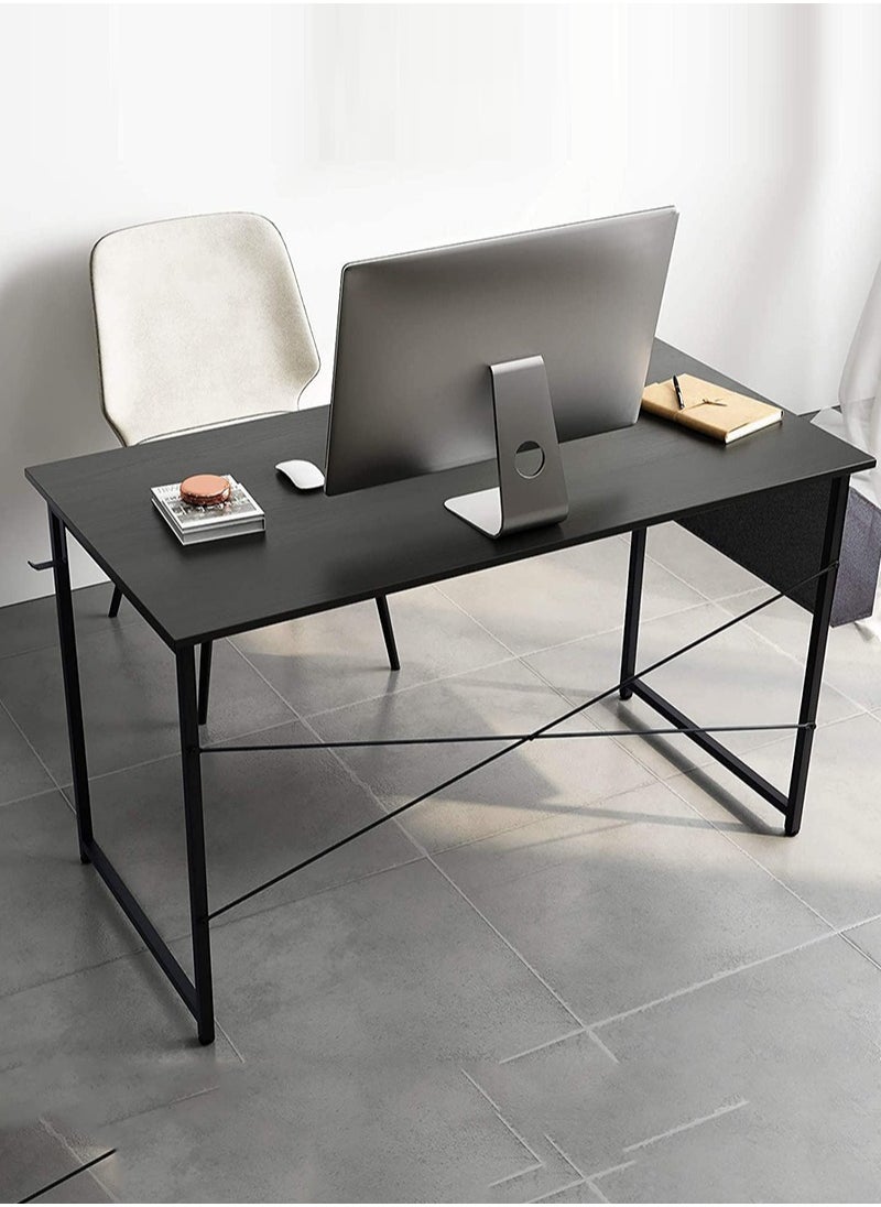 Computer Desk 100cm Home Office Computer Writing Table, Modern Simple Laptop PC Table, Sturdy Home Office Table, Work Writing Desks with Storage Bag and Headp hone Hoo (Black Upgrade 100 * 50)