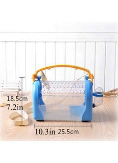 Kathson kathson Hamster Cage Travel Carrier Portable Cage with Water Bottle Outgoing Cage and Adjustable Strap Pet Cage for Small Pet Hedgehog Sugar Glider Squirrel Mice（Blue）  - Image 2