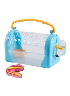Kathson kathson Hamster Cage Travel Carrier Portable Cage with Water Bottle Outgoing Cage and Adjustable Strap Pet Cage for Small Pet Hedgehog Sugar Glider Squirrel Mice（Blue）  - Image 1