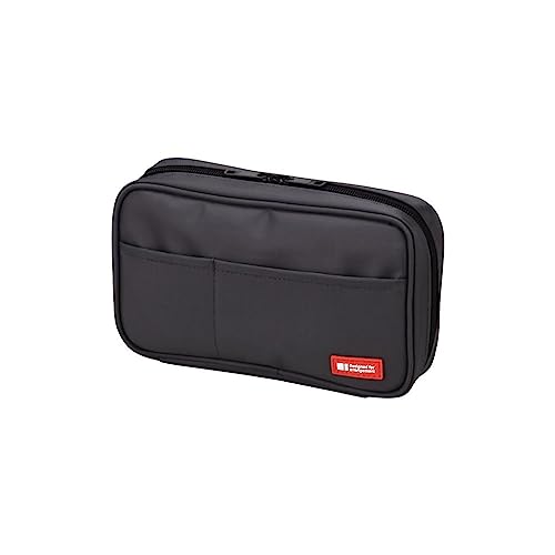LIHIT LAB Zipper Pencil Case, 7.9 x 2.0 x 4.7 Inches, Black (A7551-24) - Image 1