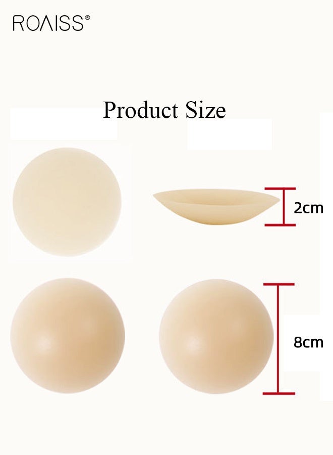 roaiss Women's Invisible Silicone Nipple Covers 8cm Adhesive Skin Tone Reusable Pasties Chest Stickers Ladies Ultra Thin No Show Bra Alternative for Daily Wear and Dresses Individually Packaged - Image 5